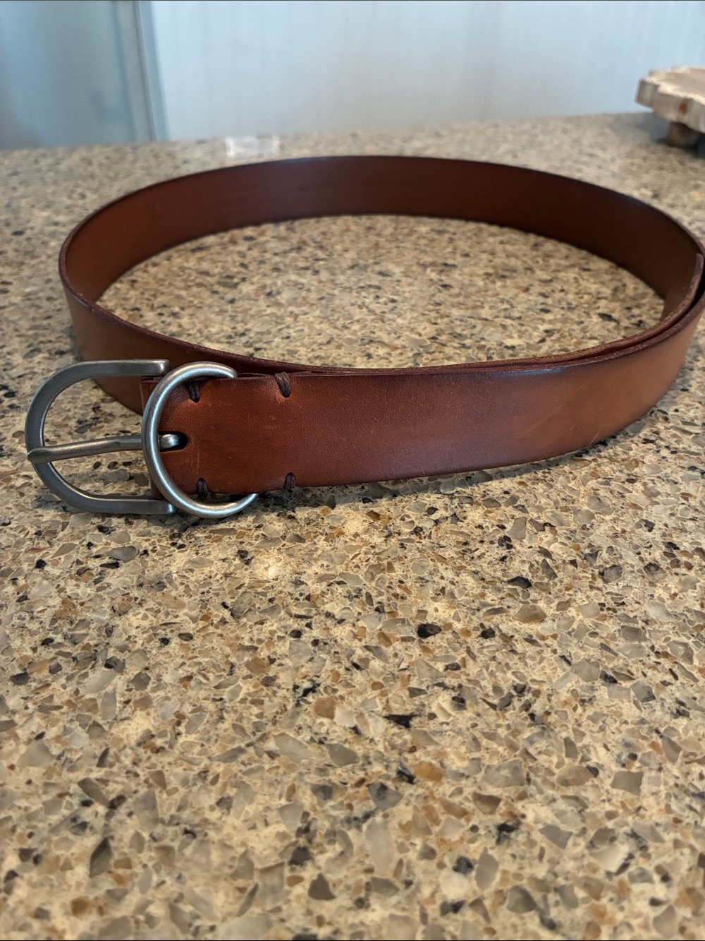 Size Small Vintage Italian Valdarno Leather Double Ring Belt - Picture 11 of 11